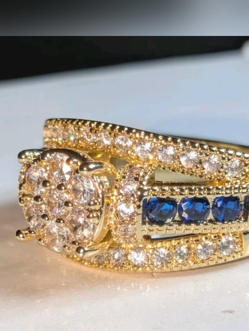 Classic Bright Sparkling Men's 4 Ct Lab-Created Diamond Sapphire Band Ring Sz 10